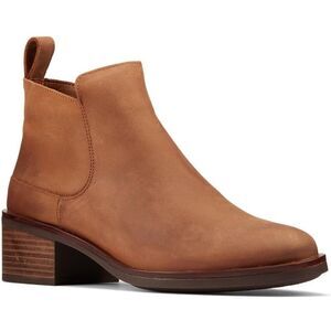 CLARKS women's memi zip ankle boot in dark tan